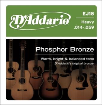 D'Addario EJ18 Phosphor Bronze Acoustic Guitar Strings, Heavy, 14-59