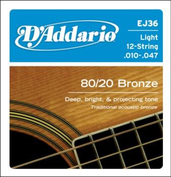 D'Addario 12-String Acoustic 80/20 Lite