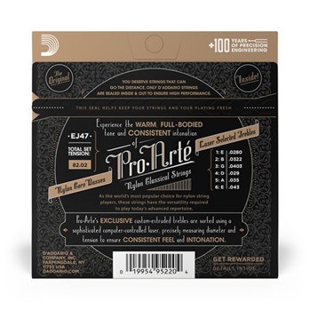 String--guitar D'addario Pro-arte - Normal EJ47 - Bronze/clear for Guitar Str
