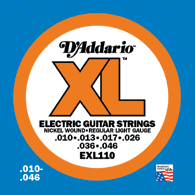 D'Addario EXL110 Nickel Wound Electric Guitar Strings, Regular Light, 10-46