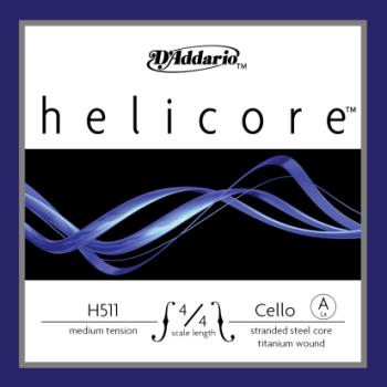 D'Addario Bow H51144M D'Addario Helicore Cello Single A String, 4 4 Scale, Medium Tension