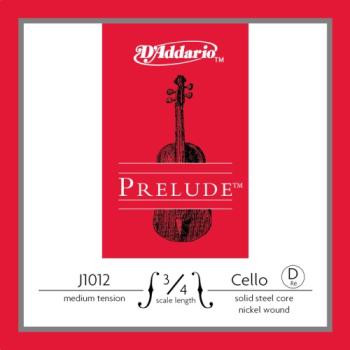 D'Addario Bow J101234M D'Addario Prelude Cello Single D String, 3/4 Scale, Medium Tension