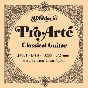 D'Addario J4601 Pro-Arte Nylon Classical Guitar Single String, Hard Tension, 1st String E