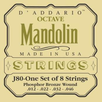 D'Addario EJ80 Octave Mandolin Medium 12-46 Phosphor Bronze
