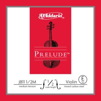 D'Addario J81112M Prelude Violin Single E String, 1/2 Scale, Medium Tension