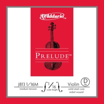 D'Addario J813116M Prelude Violin Single D String, 1/16 Scale, Medium Tension