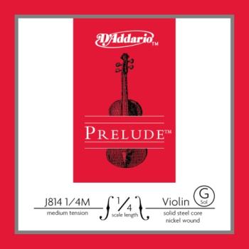 D'Addario J81414M Prelude Violin Single G String, 1/4 Scale, Medium Tension
