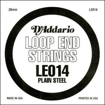 D'Addario LE014 Plain Steel Loop End Single .014