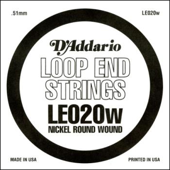 D'Addario LE020W Nickel Wound Loop End Single String, .020