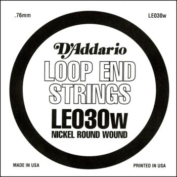 D'Addario LE030W Nickel Wound Loop End Single String, .030