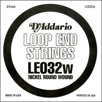 D'Addario LE032W Nickel Wound Loop End Single String, .032
