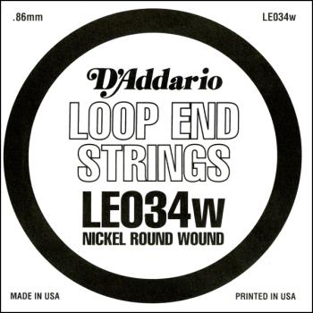 D'Addario LE034W Nickel Wound Loop End Single String, .034