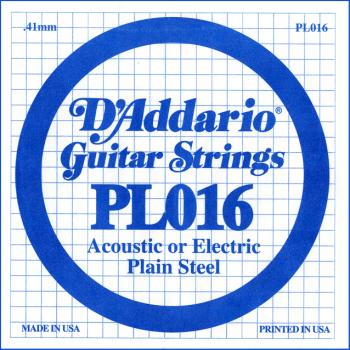 Daddario PL016 .016 Plain Steel Guitar String
