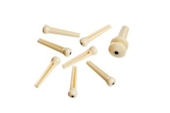 Daddario PWPS12 7 Bridge Pins with End Pin, Ivory w/Dot