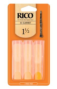 Rico Bb Clarinet Reeds Strength 1.5 Card of 3