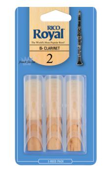 Woodwinds RCB0320 Royal by D'Addario Bb Clarinet Reeds, Strength 2, 3-pack