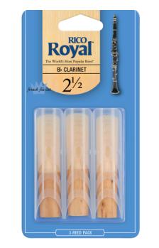 Woodwinds RCB0325 Royal by D'Addario Bb Clarinet Reeds, Strength 2.5, 3-pack