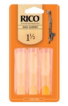 Rico by D'Addario REA0315 Bass Clarinet Reeds, Strength 1.5 - 3 Pack