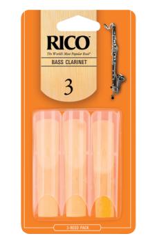 Woodwinds REA0330 Rico by D'Addario Bass Clarinet Reeds, Strength 3, 3-Pack