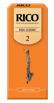 Woodwinds REA2520 Rico by D'Addario Bass Clarinet Reeds, Strength 2, 25 Pack