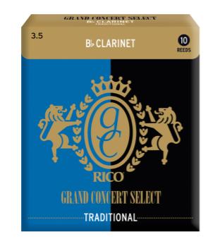 Woodwinds RGC10BCL350 Rico Grand Concert Select Traditional Bb Clarinet Reeds, Strength 3.5, 10 Pack