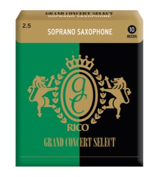 Woodwinds RGC10SSX250 Rico Grand Concert Select Soprano Sax Reeds, Strength 2.5, 10-pack