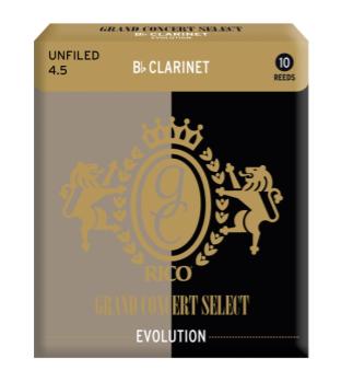 Woodwinds RGE10BCL450 Rico Grand Concert Select Evolution Bb Clarinet Reeds, Strength 4.5, 10 Pack