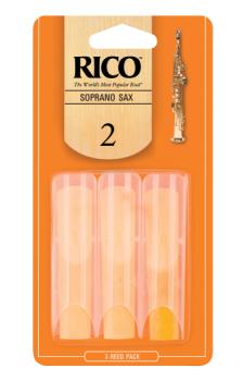 Woodwinds RIA0320 Rico by D'Addario Soprano Sax Reeds, Strength 2, 3-pack