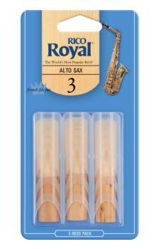 Woodwinds RJB0330 Royal by D'Addario Alto Sax Reeds, Strength 3, 3-pack