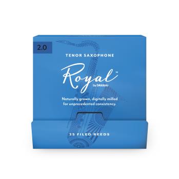 Woodwinds RKB0120-B25 Royal by D'Addario Tenor Saxophone Reeds, #2.0, 25-Count Single Reeds