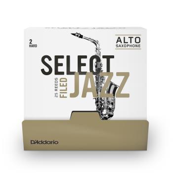 Woodwinds RSF01ASX2H-B25 D'Addario Select Jazz Filed Alto Saxophone Reeds, Strength 2 Hard, 25 Box