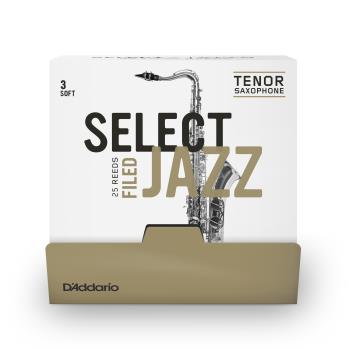 Woodwinds RSF01TSX3S-B25 D'Addario Select Jazz Filed Tenor Saxophone Reeds, Strength 3 Soft, 25 Box