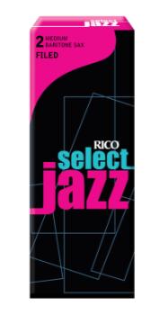 Woodwinds RSF05BSX2M D'Addario Select Jazz Filed Baritone Saxophone Reeds, Strength 2 Medium, 5-pack