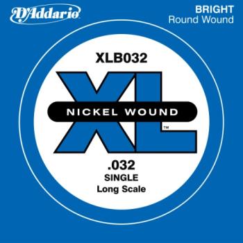 D'Addario XLB032 Nickel Wound Bass Guitar Single String, Long Scale, .032