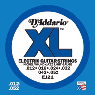 D'Addario EJ21 Nickel Wound Electric Strings, 12-52