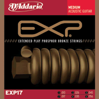 D'Addario EXP17 Coated Phosphor Bronze Medium Acoustic Guitar Strings 13-56