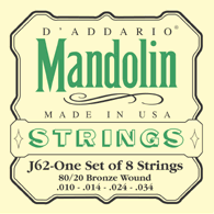 J62 D'Addario Mandolin Strings - Phosphor Bronze 10-34