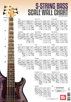 5-String Bass Scale Wall Chart by Dozier Corey for Poster