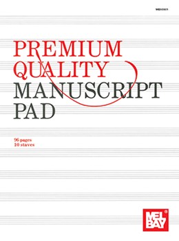 Mel Bay's Premium Quality Manuscript Pad by for Manuscript (10 Stave - 8 3/4 X 11 3/4 96 pg)