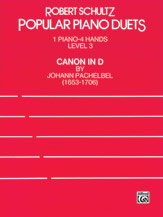 Canon In D by Pachelbel - Schultz - for 1 Piano 4 Hands