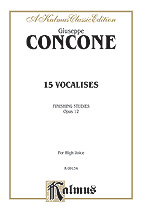 15 Vocalises by Concone Giuseppe for High Voice