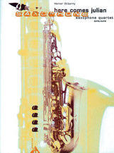 Here Comes Julian (Samba) [4 Saxophones SATBar/AATBar] by Wilberny Heiner for Conductor Score and Parts