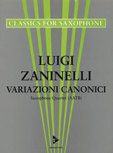 Variazioni Canonici (Thema und fünf Variationen) [4 Saxophones AATBar] by Zaninelli Luigi for Conductor Score and Parts