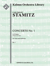 Concerto for Viola No. 1 in D, Op. 1 [0.0.2.0: 2.0.0.0: Str (4.4.3.3.3 in set): Solo Va in set]