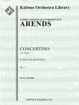 Concertino for Viola in C, Op. 7 [2.2.2.2: 2.2.0.0: Timp: Str (9.8.7.6.5 in set): Solo Viola in set]