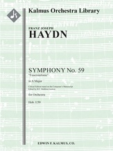 Symphony No. 59 in A 'Feuersinfonie' (Fire) [Hob. I:59; critical edition] [0.2.0.1: 2.0.0.0: Hpchd:
