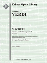 Macbeth: Act II, Sc. 1 Aria: La luce langue (No. 8) [1+1(Picc).2.2.2: 4.2.4.0: Timp. Str (4.4.3.3.3