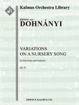 Variations on a Nursery Song, Op. 25 [2+Picc.2.2.3+CBsn: 4.3.3.1: 2Timp.Perc(4): Hp.Clst: Str(9.8.7.