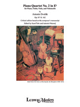 Piano Quartet No. 2 in Eb, Op .87/B. 162 (critical edition) [Piano, Violin, Viola, and Violoncello]