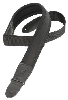 Levys PM48NP2-BLK 2.5" Neoprene Padded Strap w/ Leather Ends